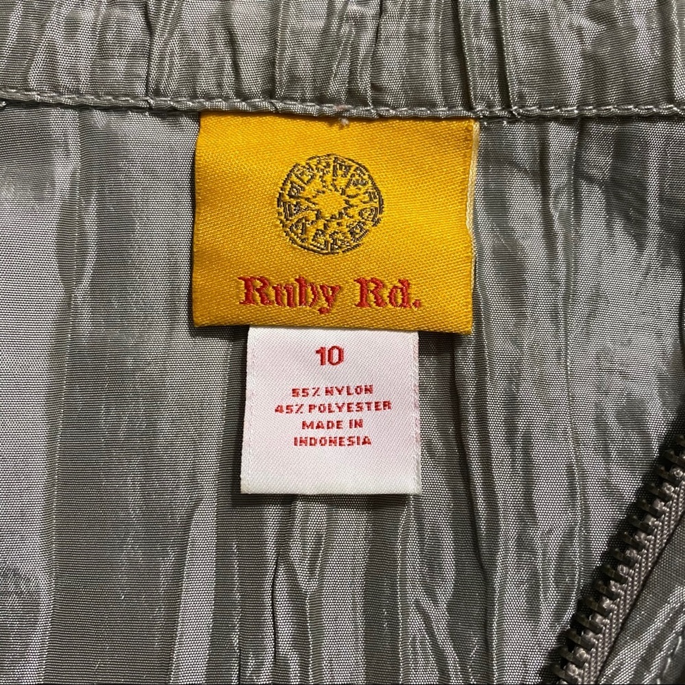 Ruby Rd Silver Crinkle Toggle Waist Zip Up Jacket - image 5